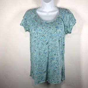 T.la Anthropologie blue tee size XS
